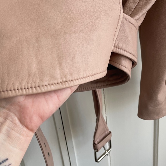 Walter Baker Women's XL Blush Leather Motorcycle Jacket Ballet Pink flawless - Picture 6 of 8